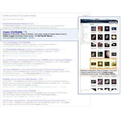 google instant preview